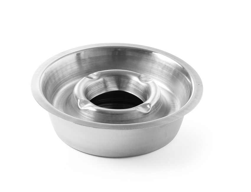 Asbak met Onderbak Ø140x40mm RVS