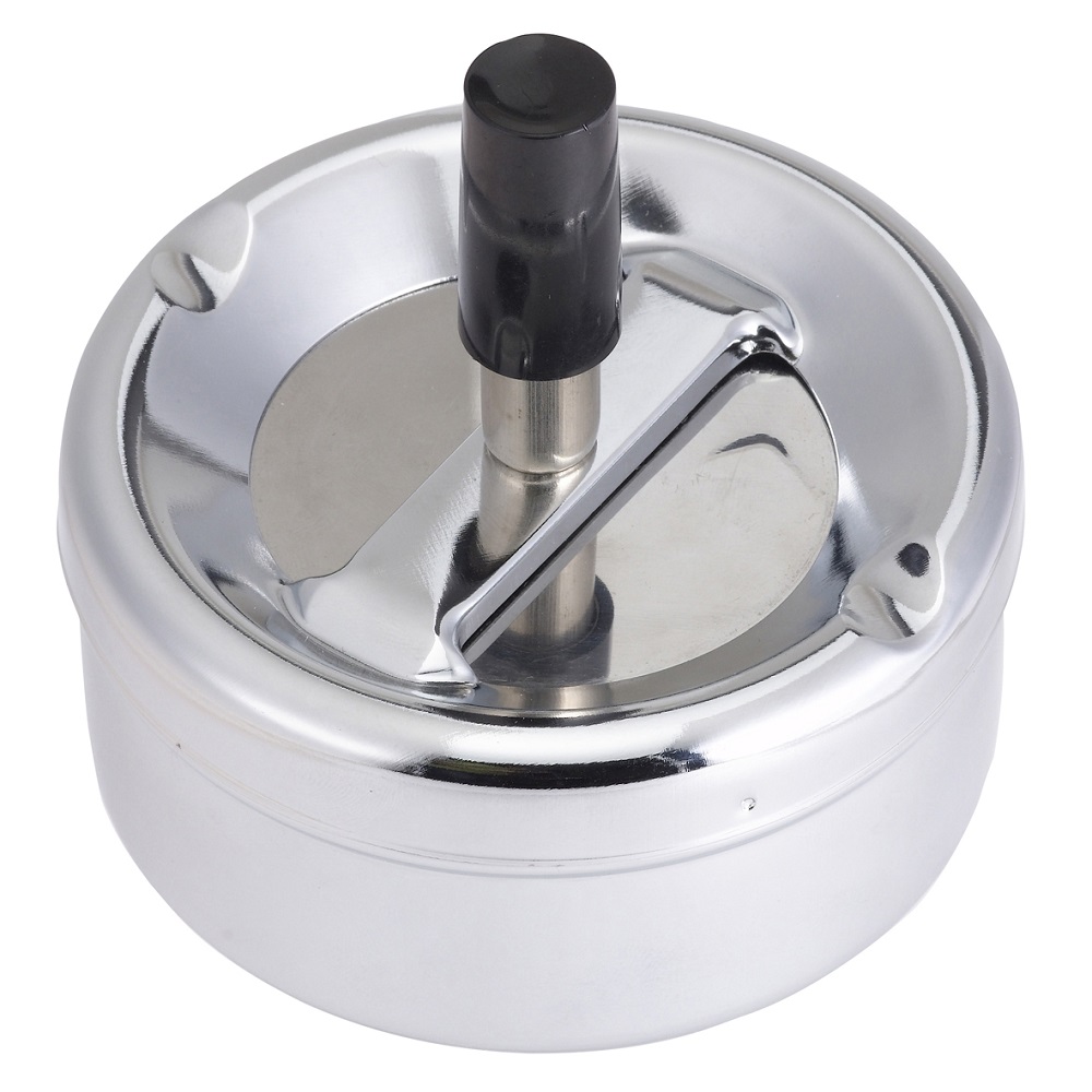 Asbak met Drukknop Ø90x45mm Chroom Asbak met Drukknop Ø90x45mm Chroom
