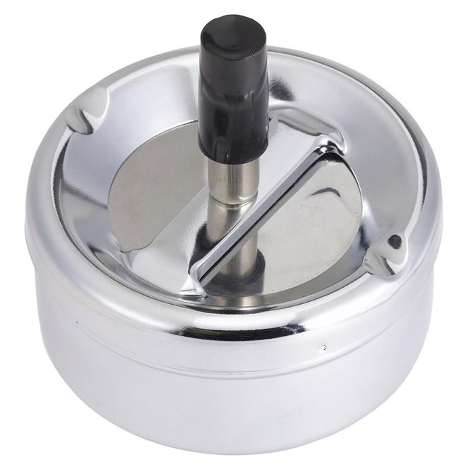Asbak met Drukknop Ø90x45mm Chroom Asbak met Drukknop Ø90x45mm Chroom