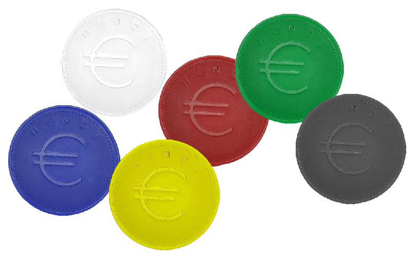 Consumptiemunt 100st. plastic geel