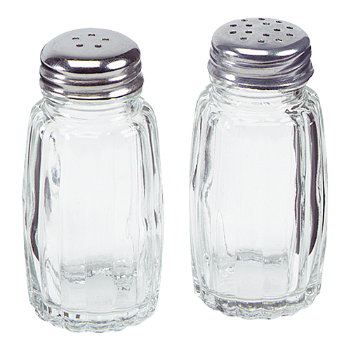 Zoutstrooier RVS glas 12st.