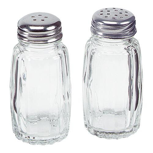 Zoutstrooier RVS glas 12st.