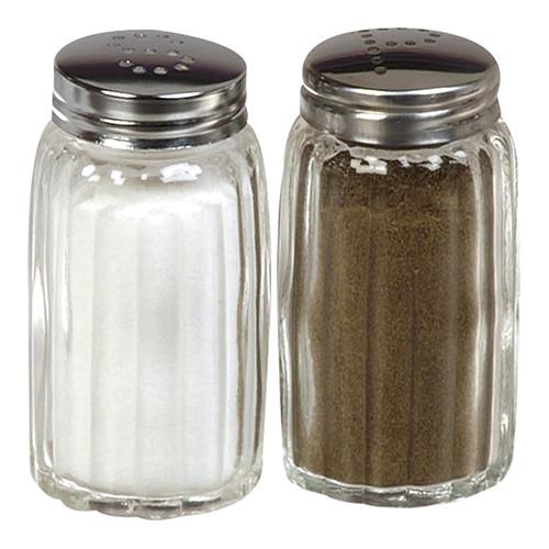 Peper-/zoutstrooier 2st rvs/glas