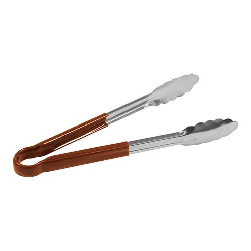 Serveertang RVS 30cm Bruin