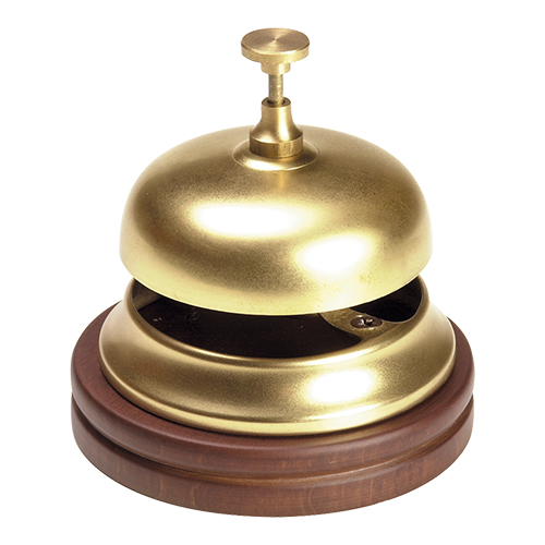 Receptiebel met houten voet 11cm Receptiebel met houten voet 11cm