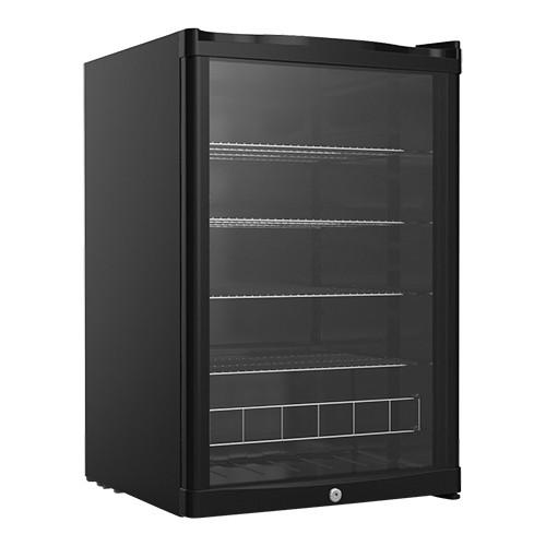 Koelkast 130L Zwart met Glasdeur