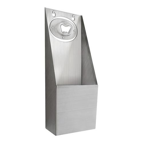 Flesopener+ opvangbak RVS wandmodel