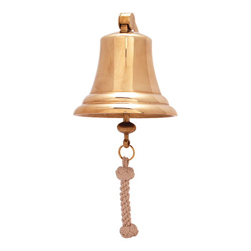 Scheepsbel messing+muurbeugel 17cm