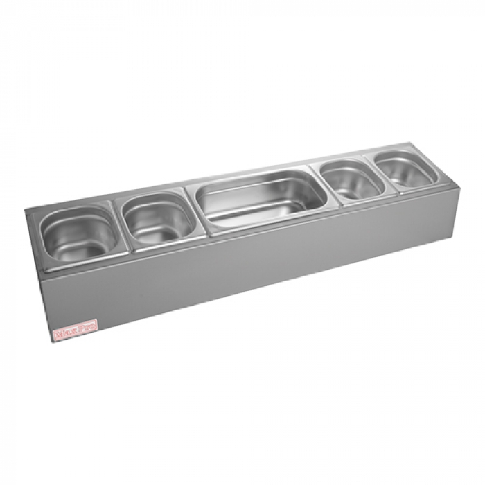Garneerunit RVS 4x 1/6 GN + 1x1/3GN