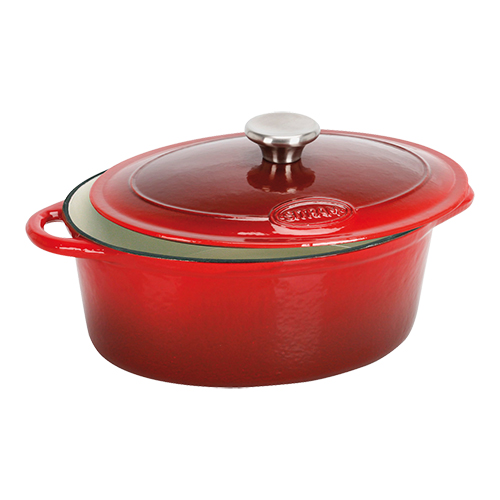 Braadpan gietijzer ovaal 28cm