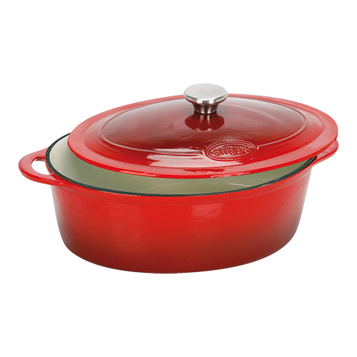Braadpan gietijzer ovaal 32cm