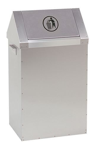 Afvalbak TD 40 met Tuimeldeksel RVS