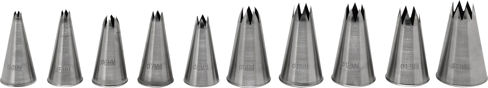 Spuitmondjes Gekarteld RVS 5st