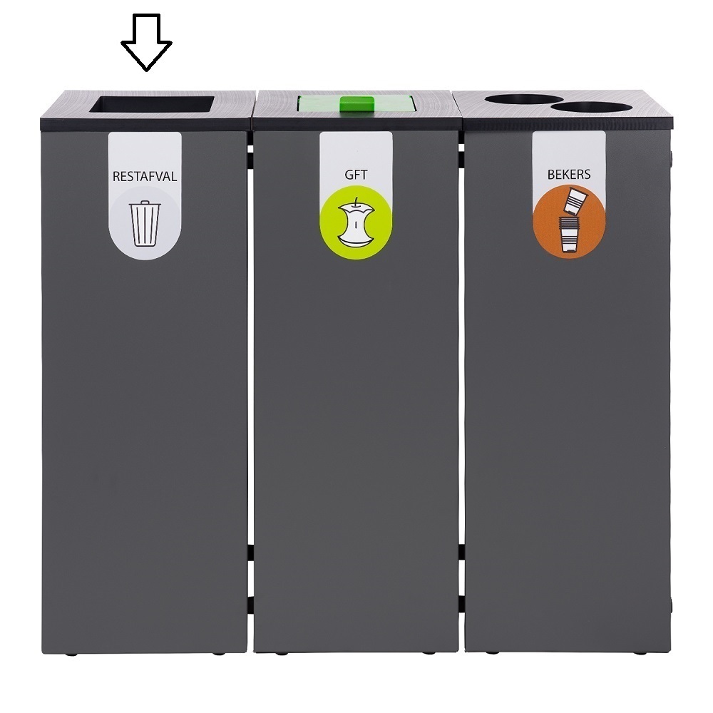 Afvalbak Paxa L 65L Rest Antraciet Afvalbak Paxa L 65L Rest Antraciet