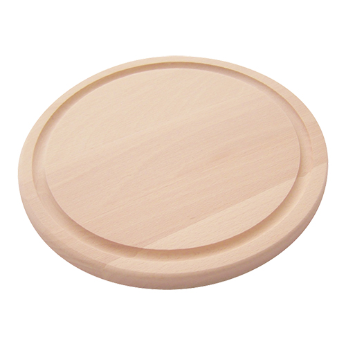 Snijplank beukenhout, rond met geul