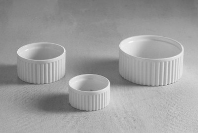 Ramekin Geribbeld Ø90x48mm Wit Ramekin Geribbeld Ø90x48mm Wit