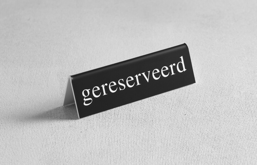 Tafelstandaard Gereserveerd Zwa/Wit