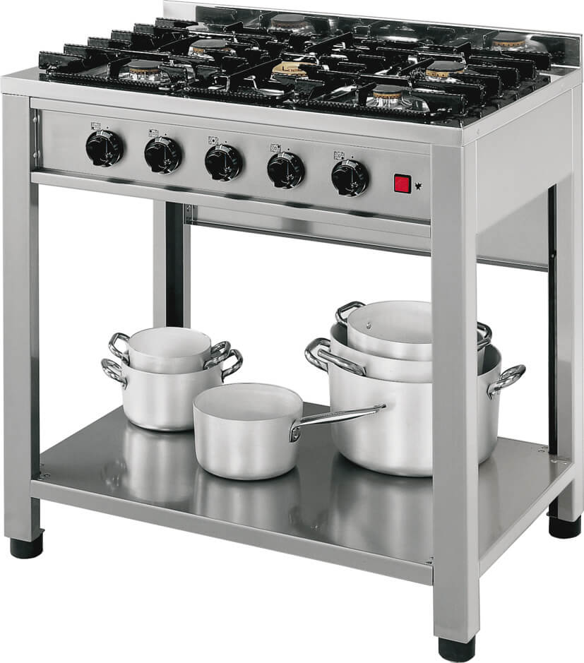 Gaskooktafel 5 Pits 900x600x850mm Gaskooktafel 5 Pits 900x600x850mm