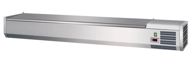 Opzetvitrine + RVS deksel 4x1/3 GN