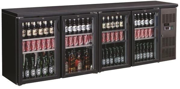 Barkoeler 4 glasdeuren - Zwart