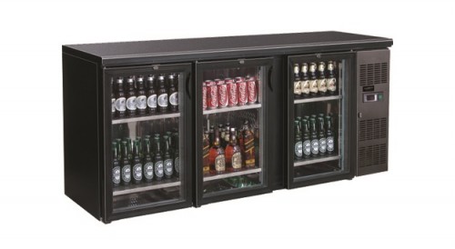 Barkoeler 3 glasdeuren - Zwart