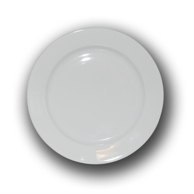 Bord wit brede rand 17cm onbedrukt