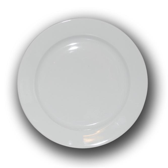Bord wit brede rand 24cm onbedrukt
