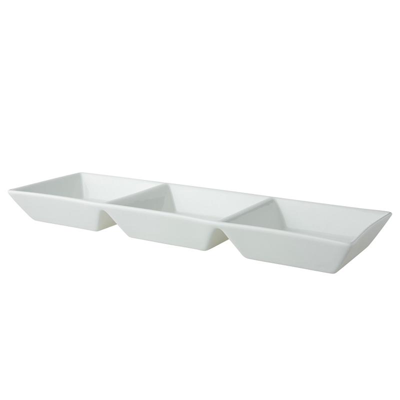 Schaal 37x12cm 3-vaks FancyIvory