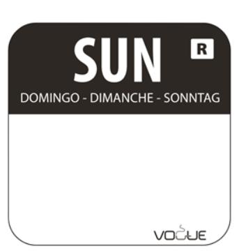 Codelabel klein Zondag