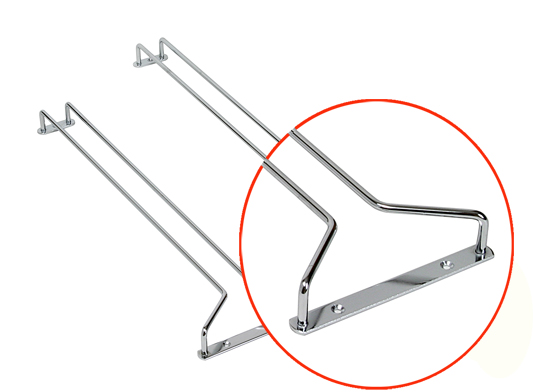 Glazenrek 30x14,5cm chroom