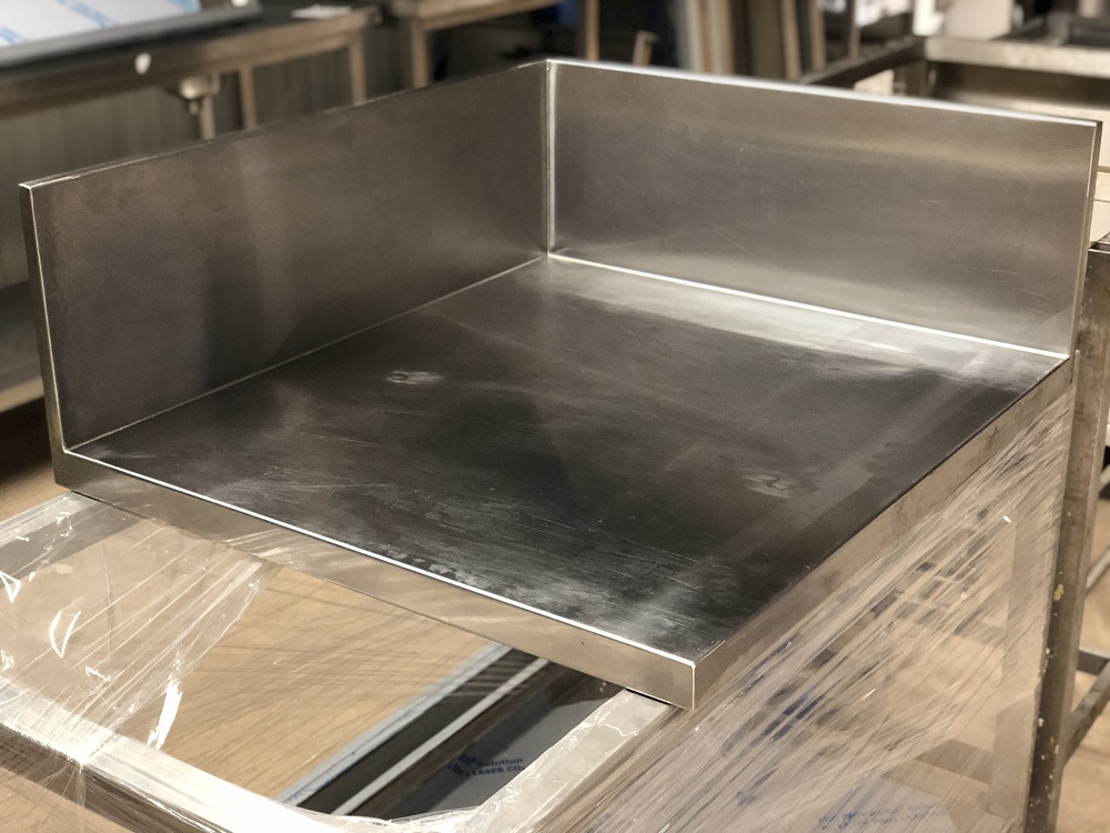 Maatwerk RVS werkblad met opstand G Maatwerk RVS werkblad met opstand G