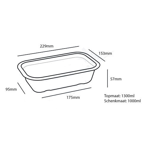 Maaltijd/IJsbak Suikerriet 1000cc Maaltijd/IJsbak Suikerriet 1000cc