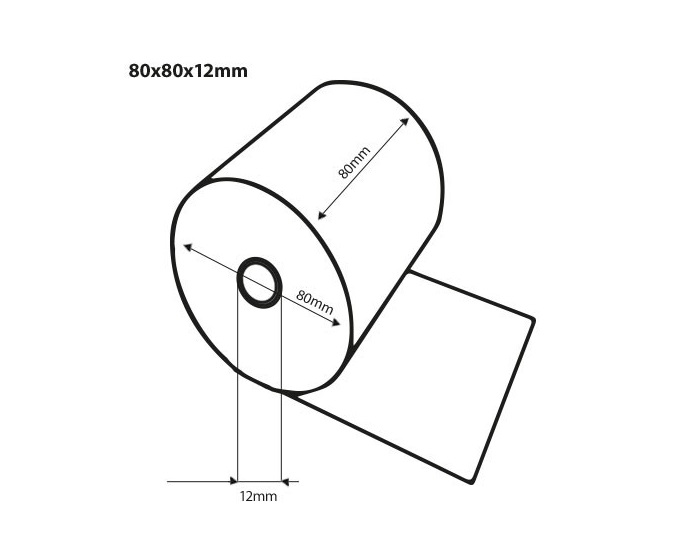 Thermische Kassarollen 80x80x12mm Thermische Kassarollen 80x80x12mm