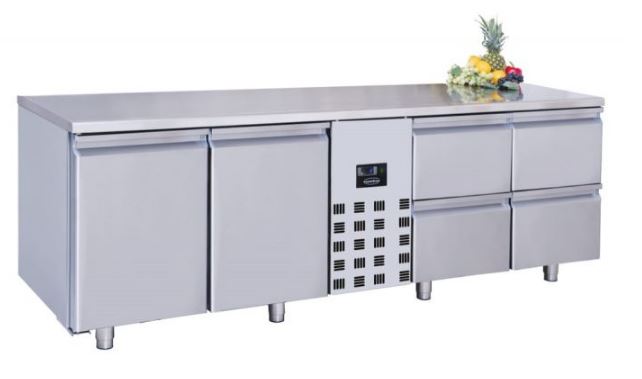 Koelwerkbank 2 deuren, 4 laden