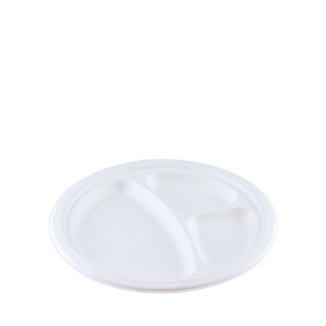 Bord Suikerriet 3-Vaks Ø23cm Wit Bord Suikerriet 3-Vaks Ø23cm Wit