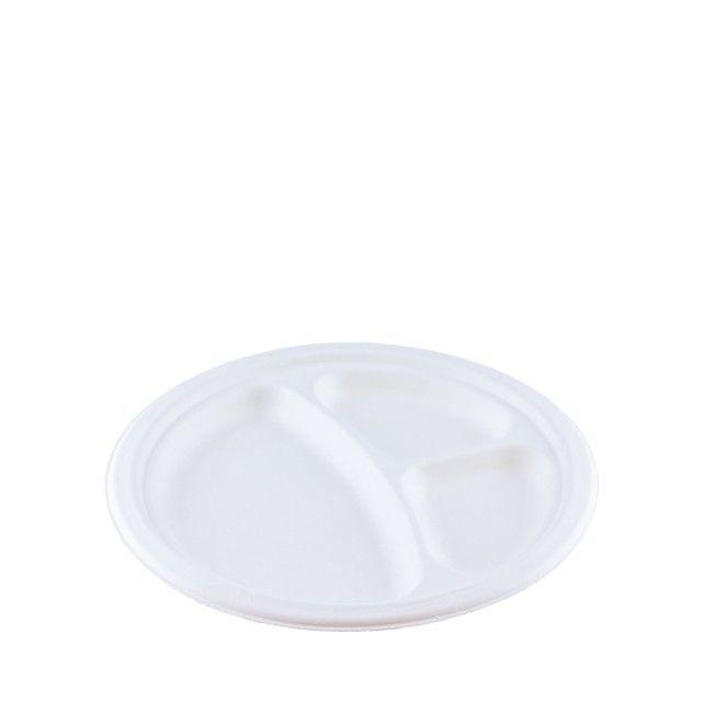 Bord Suikerriet 3-Vaks Ø23cm Wit Bord Suikerriet 3-Vaks Ø23cm Wit