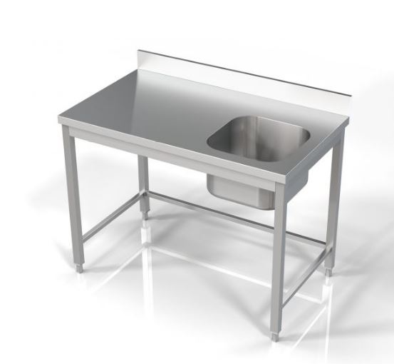 RVS Spoeltafel spoelbak rechts 1200 RVS Spoeltafel spoelbak rechts 1200