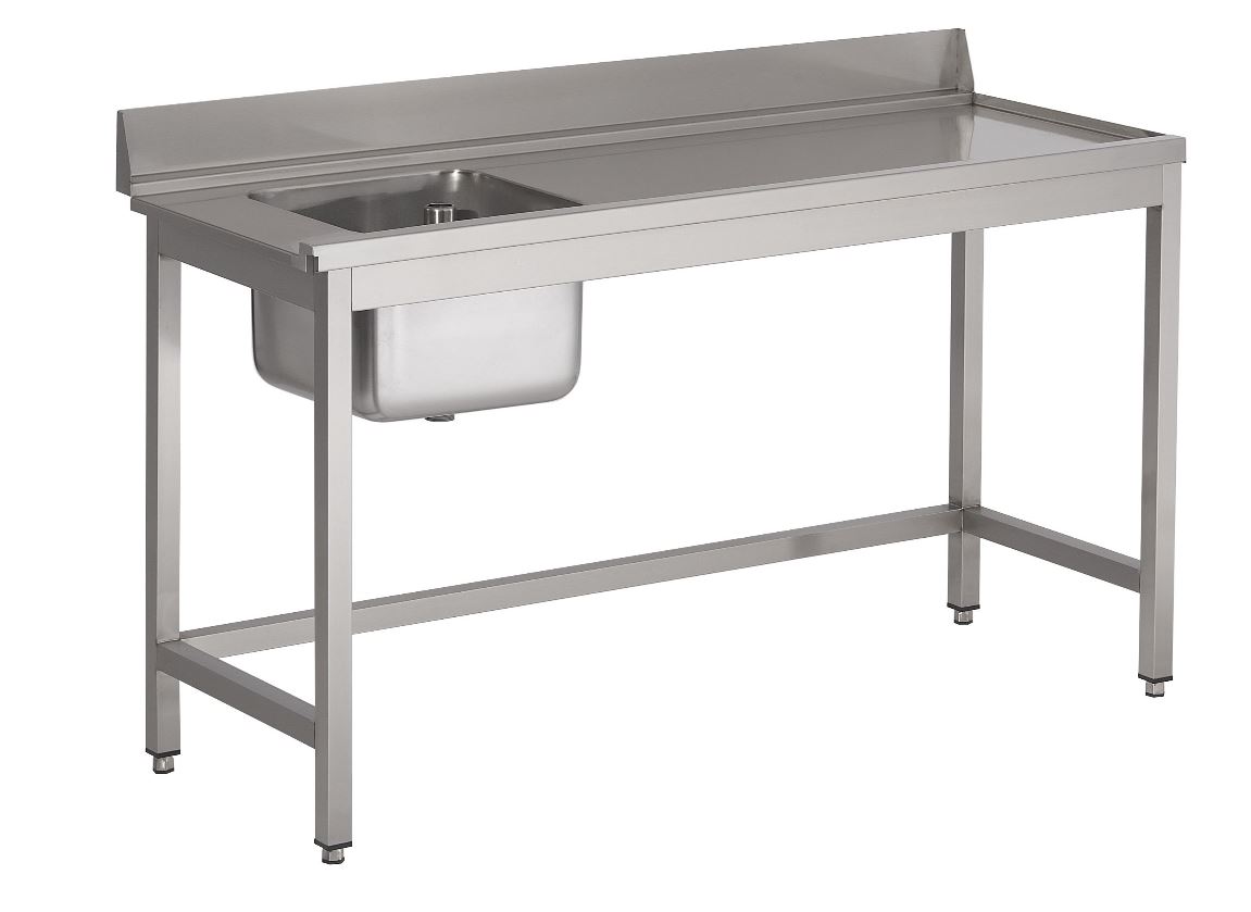 RVS Spoeltafel spoelbak rechts1200