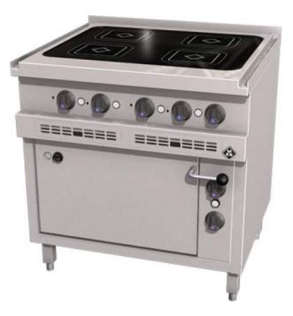 MKN 4-zones inductie Fornuis m/oven MKN 4-zones inductie Fornuis m/oven