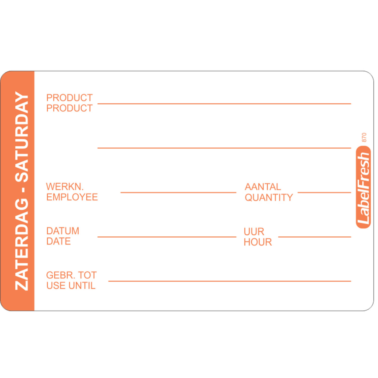 Codelabel Groot Zaterdag Oranje