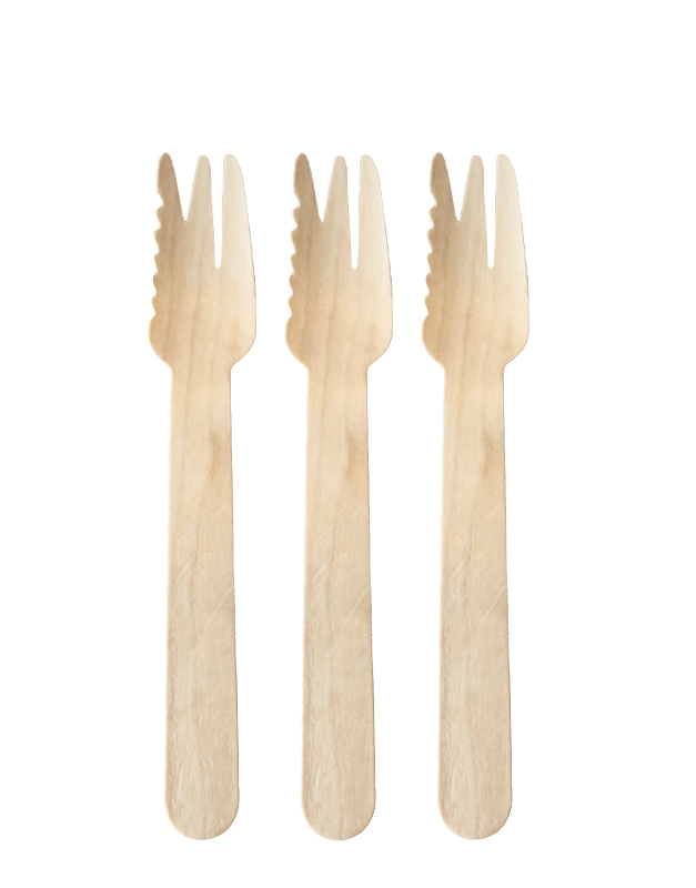 Snackvorken Hout Bio 14cm