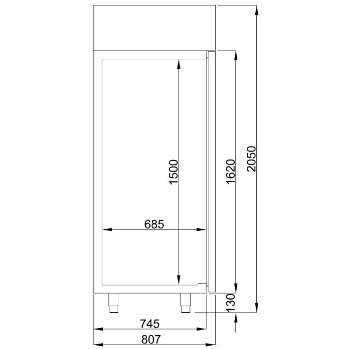 Koelkast RVS glasdeur Mono 700 L. Koelkast RVS glasdeur Mono 700 L.