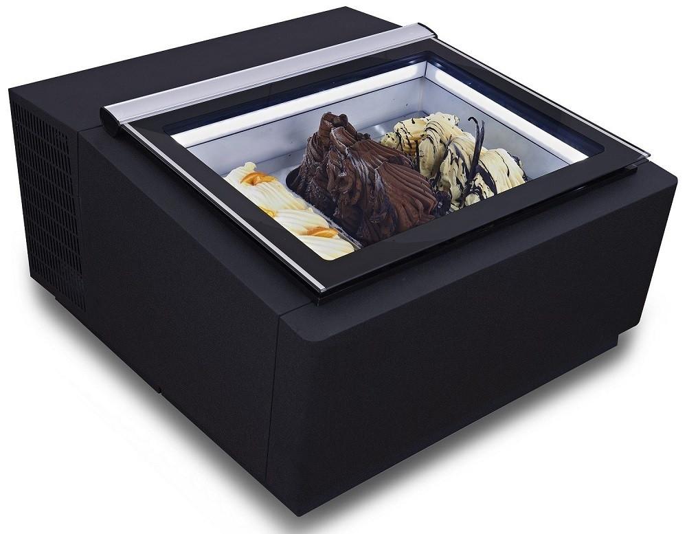 Schepijsvitrine Tafelmodel Zwart