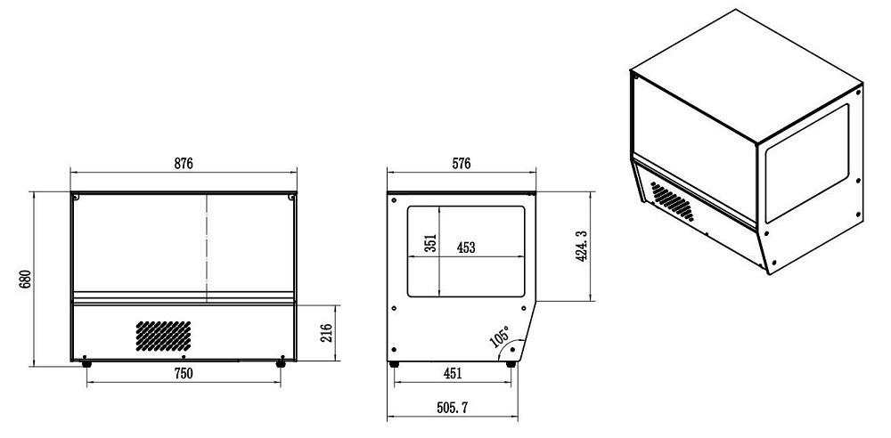 Koelvitrine 159L RVS Koelvitrine 159L RVS