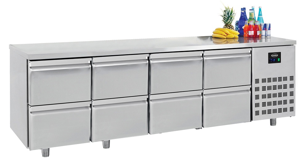 Koelwerkbank 8 Laden 2330x700x850mm Koelwerkbank 8 Laden 2330x700x850mm