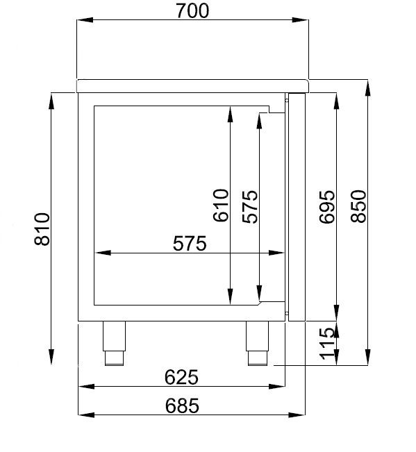 Koelwerkbank 8 Laden 2330x700x850mm Koelwerkbank 8 Laden 2330x700x850mm