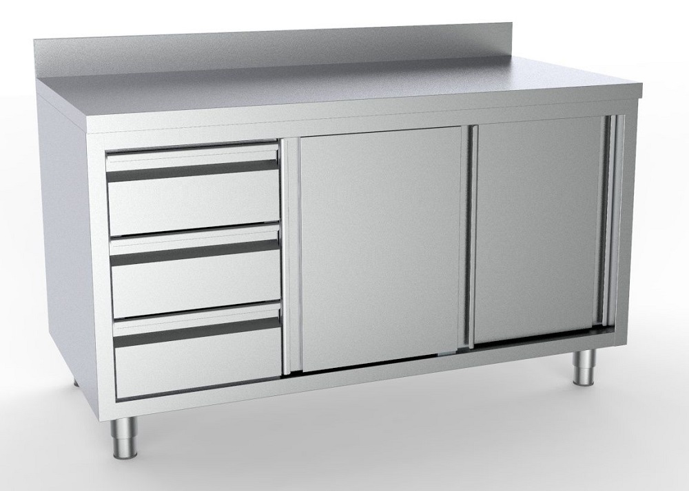 Werktafel schuifdeuren/3 laden 1800