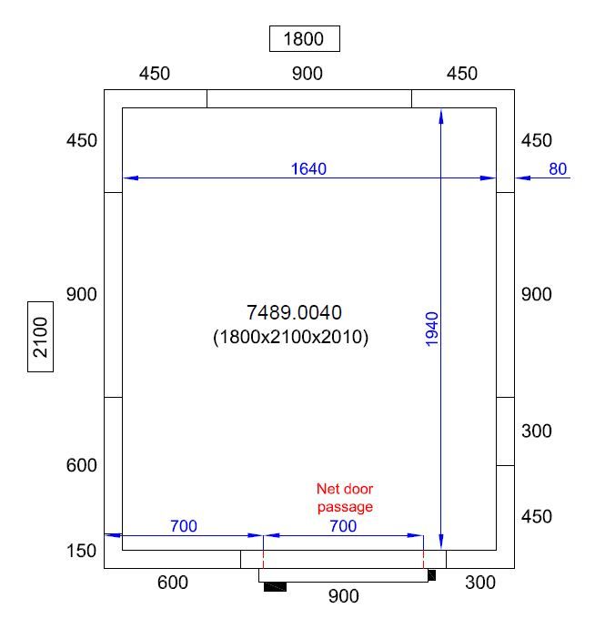 Koel / Vriescel 1800x2100x2010 Koel / Vriescel 1800x2100x2010