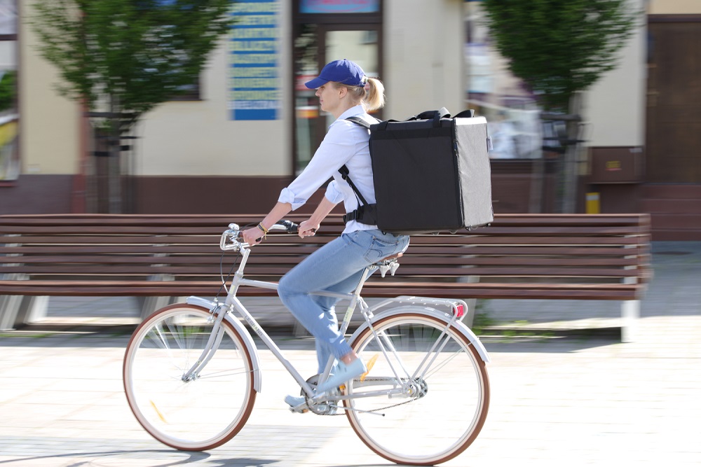 Voedsel Bezorgrugtas Geïsoleerd Voedsel Bezorgrugtas Geïsoleerd