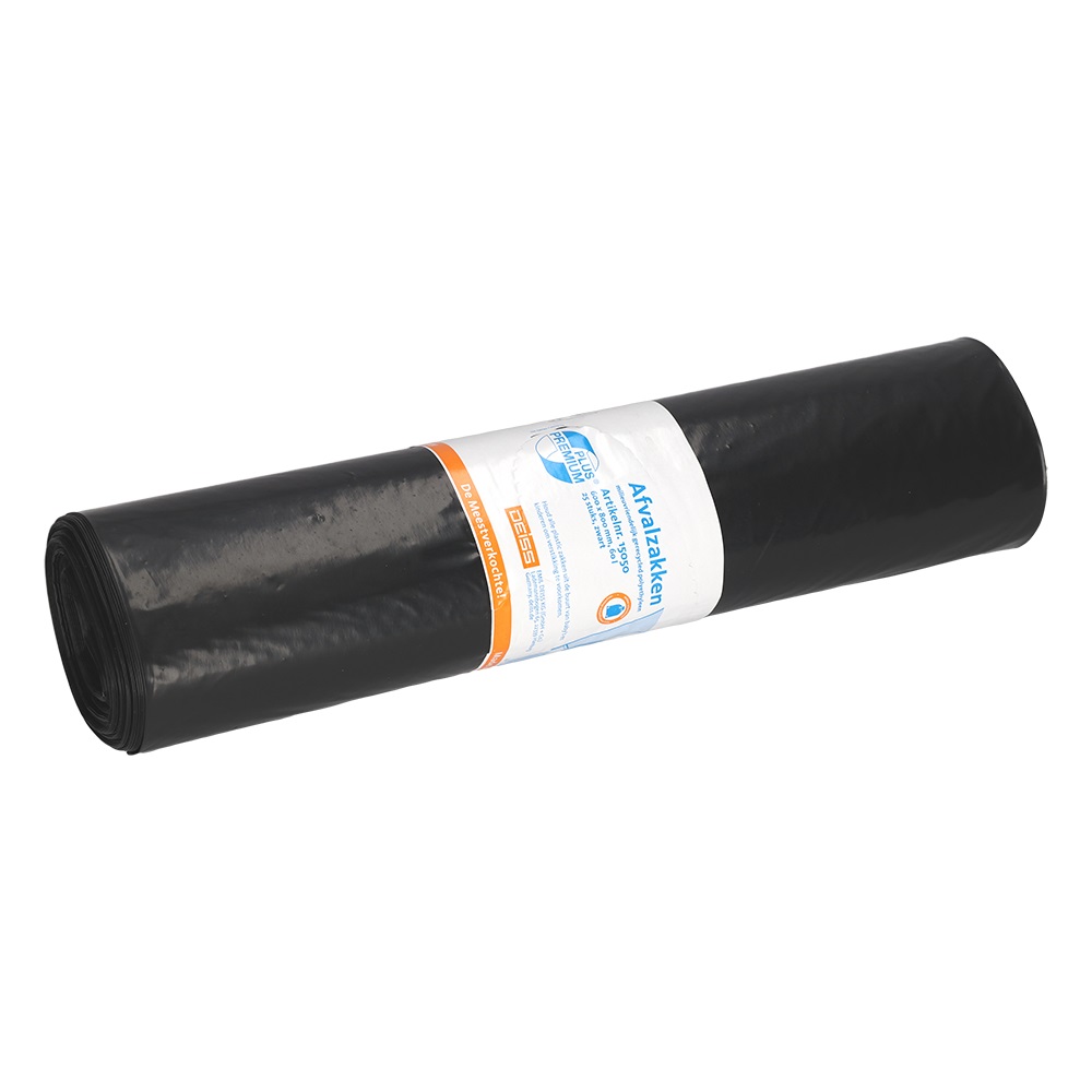 Afvalzak LDPE 60x80cm 34my Zwart Afvalzak LDPE 60x80cm 34my Zwart